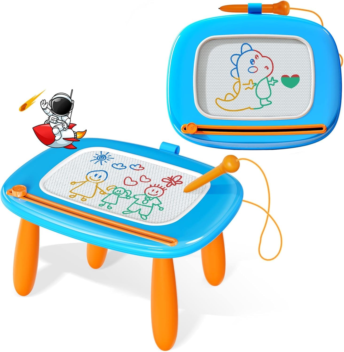 Kikidex Magnetic Drawing Board, Toddler Girl Toys for 1-2 Year Old, Doodle Board Pad Learning and Educational Toys for 1 2 3