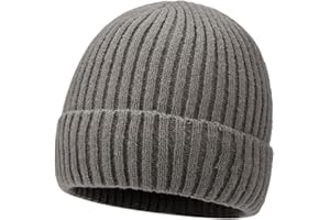 Men Winter Beanie Knit Skull Cap Warm Hat Ski Stocking Thick Acrylic Cuffed Cap for Men and Women