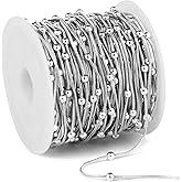 33 Feet Stainless Steel Snake Chains Roll, 1mm 304 Stainless Steel Round Satellite Snake Chain Bulk Spool for Jewelry Making DIY Craft