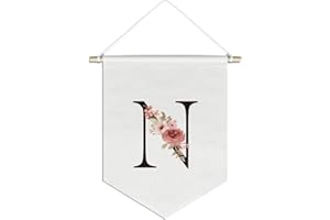 foedor Initial N Wall Decor,Personalized Teen Girl Gifts,Monogrammed Gifts Wall Decor for Women Teen Girl Nursery bedroom,Trendy Cute Preppy Poster Banner flag,Pennants & Banners