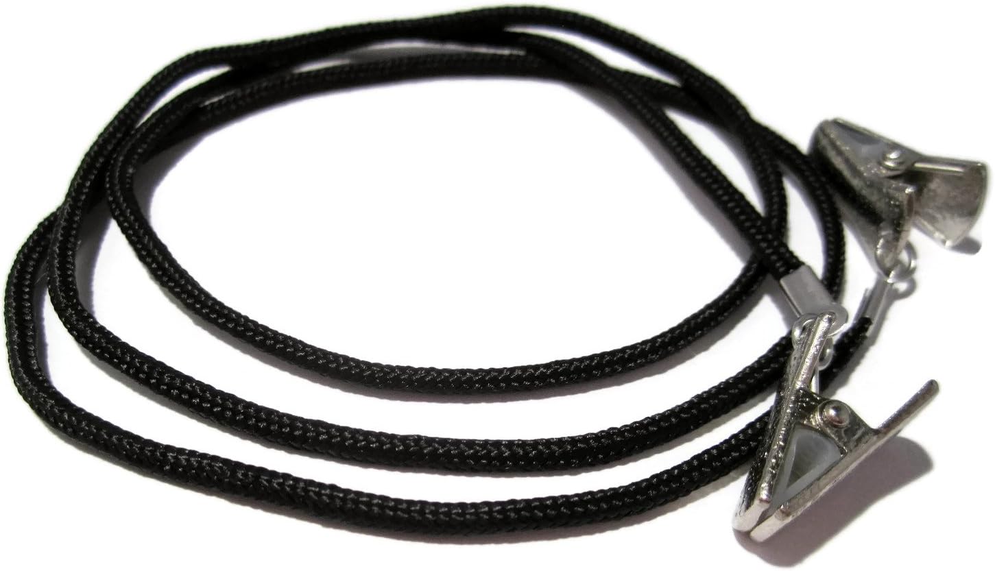 ATLanyards Small Short Black Clip Eyeglass Chain, Eyeglass