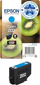 Epson 202 Cyan Kiwi Genuine Claria Premium Ink Cartridge Standard Capacity