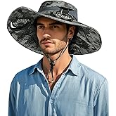 FANSEXPERT Wide Brim Sun Hat with 2 Solar Fan, Sun Bucket Hat for Men Women, UPF 50+ Bucket Fishing & Beach Hat with Fan
