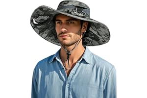 FANSEXPERT Wide Brim Sun Hat with 2 Solar Fan, Sun Bucket Hat for Men Women, UPF 50+ Bucket Fishing & Beach Hat with Fan