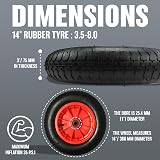 BARGAINS-GALORE 10-14 inch Pneumatic Sack Truck Wheels Red Yellow Black Tyres view 5