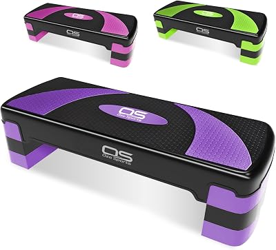 OZE SPORTS Aerobic Stepper Platform 2–5 Level Adjustable Purple 5 Steps