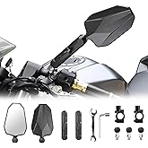 SHEJISI Aluminum Alloy CNC Adventure Bike Mirrors M10*1.25,Motorcycle Mirror Fits RAM B Balls and 7/8"Handlebar,Compatible with KTM 1290 Super Adv,Honda Grom,Kawasaki KLR,Yamaha XT,Suzuki DR & More