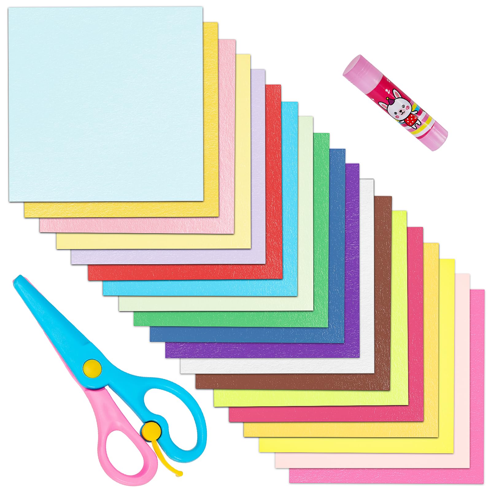 Glarks 500 Sheets Origami Paper, 6In Square Sheet, 20 Vivid Colors Same Color on Both Sides Easy Fold Paper for Crafts & Art, Allow for Easy & Intricate Folding