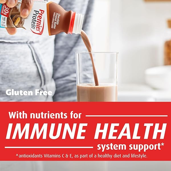 PREMIER PROTEIN SHAKE, CHOCOLATE PEANUT BUTTER, 30G PROTEIN, NO ADDED SUGAR, 24 VITAMINS & MINERALS TO SUPPORT IMMUNE HEALTH, 11.5 FL OZ, 12 PACK (PACKAGING MAY VARY)