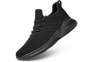 POZVNN Mens Slip-on Tennis Shoes Walking Running Sneakers Lightweight Breathable Casual Soft Sole Mesh Work Gym Athletic Trainers