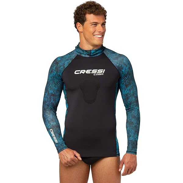 Amazon.com: Cressi Cobia Hooded Long Sleeve Rash Guards, Camo Blue
