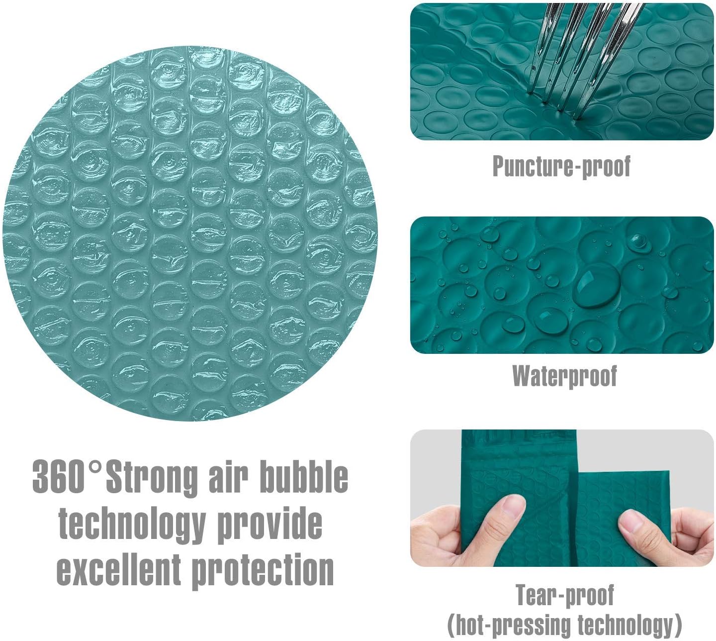 Fuxury #5 10.5x16 Inch Turquoise green Bubble Mailers Self Seal Padded Envelopes Pack of 25 : Office Products