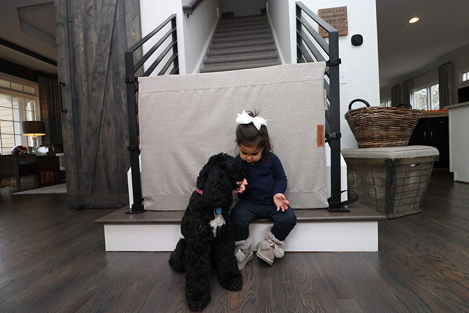 The Stair Barrier Baby And Pet Gate No Drill Portable Banister To