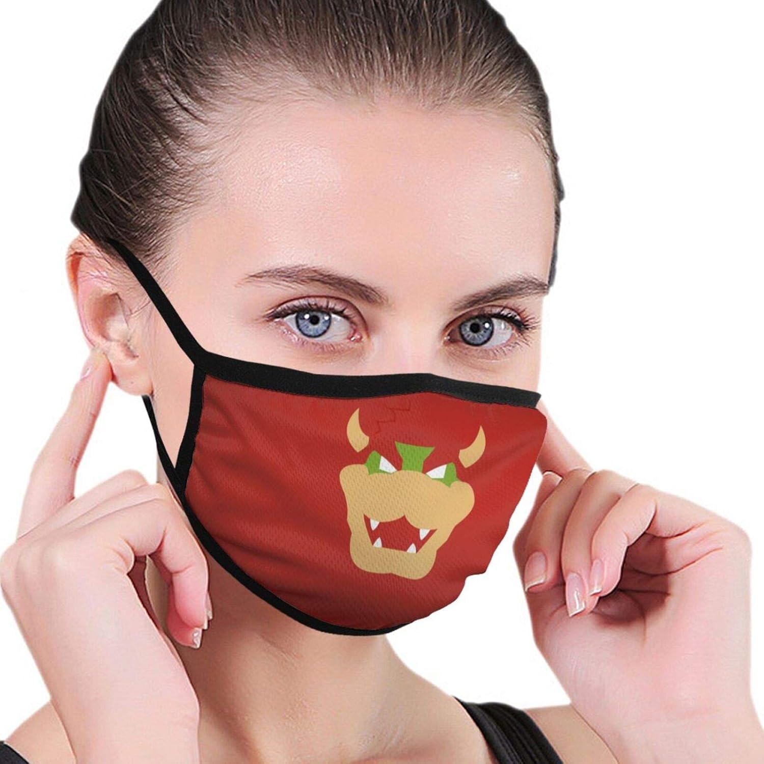Bowser Unisex Mouth Mask Washable and Reusable Soft Face Mask Black at
