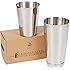 Premium Cocktail Shaker Set: Two-Piece Pro Boston Shaker Set. Unweighted 18oz & Weighted 28oz Martini Drink Shaker made from Stainless Steel 304