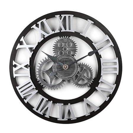 OviTop 19,7Zoll Wanduhr Im Industrie-Design Wanduhr Vintage Wanduhr Lautlos Wanduhr Groß Wanduhr Digital 50cm Wanduhr XXL für