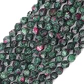 BEADIA Faceted Natural Zoisite Stone Round Beads 8mm 36cm/Strand for Jewelry Making