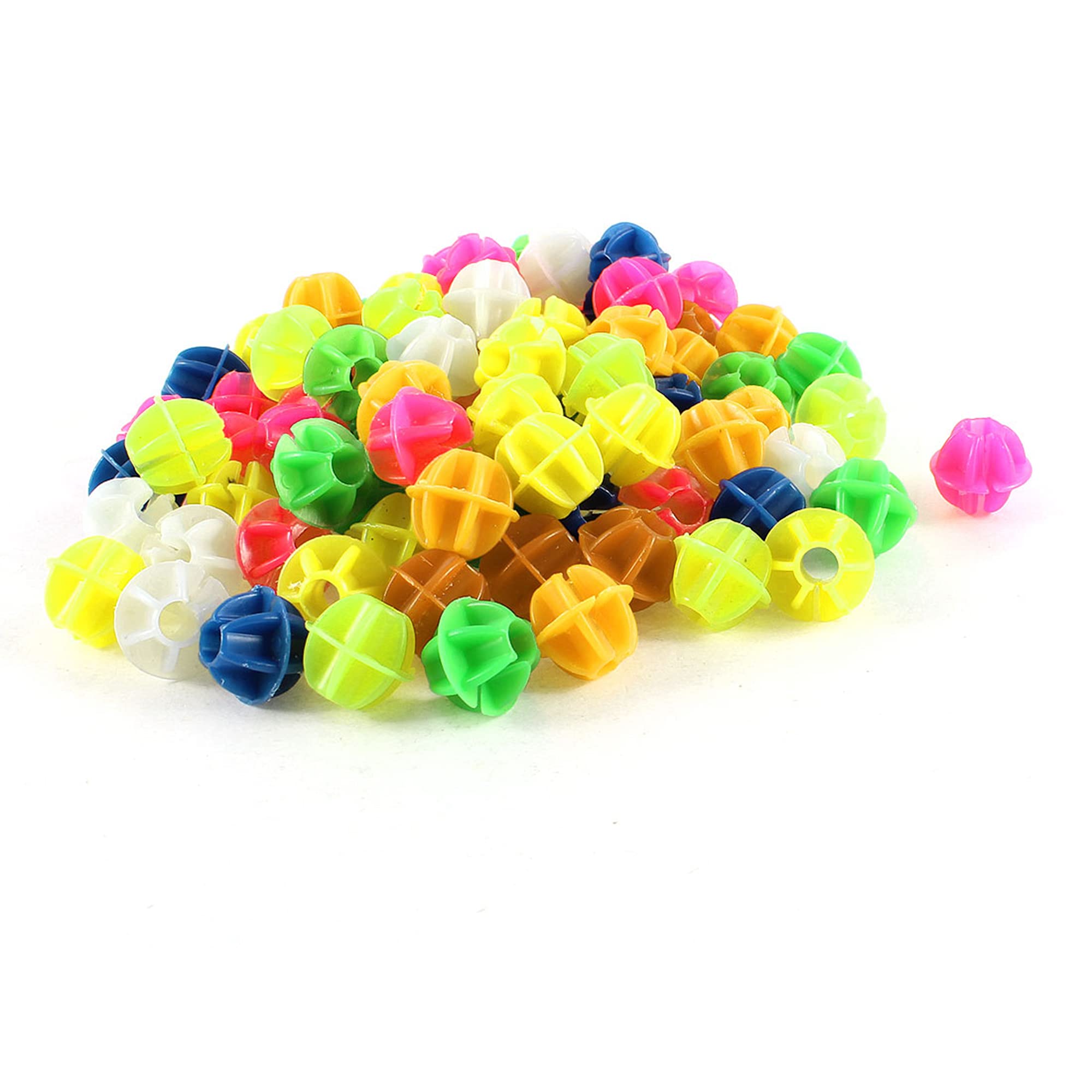 sourcing map 88 Pcs Bicycle Spoke Assorted Color 0.55inch Dia Plastic Beads Decor