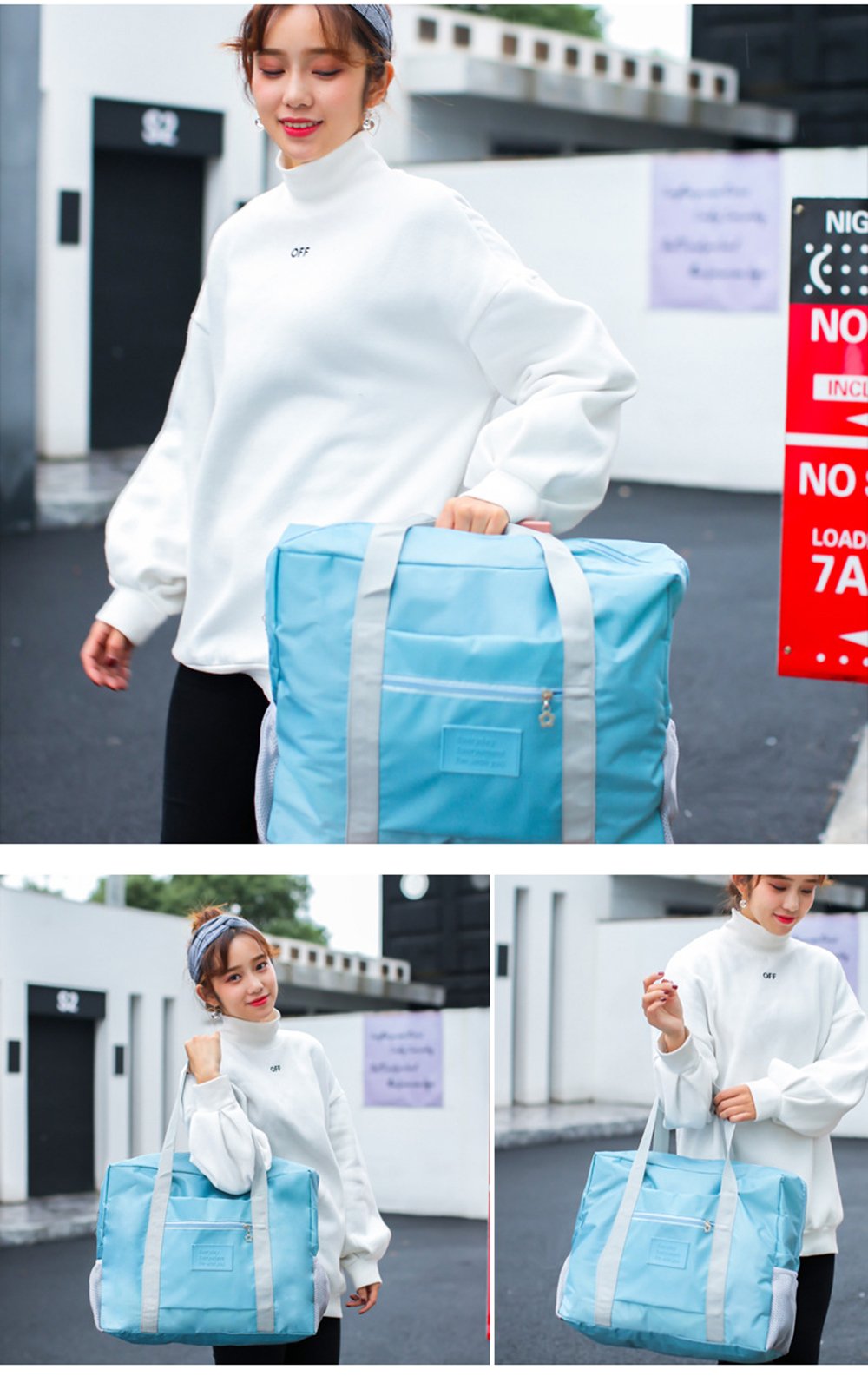 Travel Foldable Duffel Bag, Vinmax Large Capacity Waterproof Lightweight travel Luggage bag for Sports, Gym, Vacation (Blue)