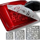 LiME LiNE Reusable Airbrush Stencil Sets for Airbrushing, Custom Paint &amp; Crafting (Paisley Bandana Stencil Set)
