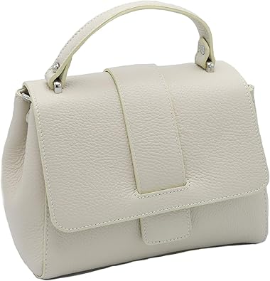 Amazon ハンドバッグ レディースバッグ イタリアンレザー 本革 2way ショルダーバッグ イタリア製 No M9049 オフホワイト ハンドバッグ