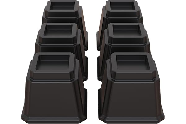 Lutown-Teen 6 Pack Bed Risers 4 inch, Heavy Duty Furniture Risers for Table, Desk, Sofa, Couch, Chair, Bed, Table Leg Lift, S
