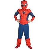Suit Yourself Classic Spider-Man Halloween Muscle Costume for Boys, Marvel Comics, Size Medium 8-10, Includes Headpiece