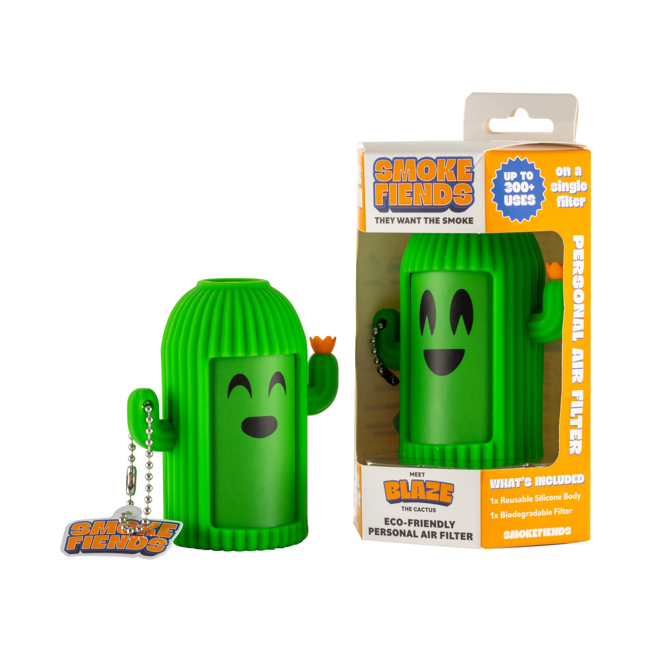 Portable & Eco-Friendly Personal Air Filter | Discreet HEPA & Carbon Filtration | Biodegradable & Up to 300+ Uses | Keychain Design for On-the-Go Freshness (Blaze)