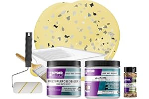 Beyond Paint Smoked Gray Flecks Countertop Makeover Kit with Paint, Sealer, Flecks, and Tools for Countertops, Buttercream