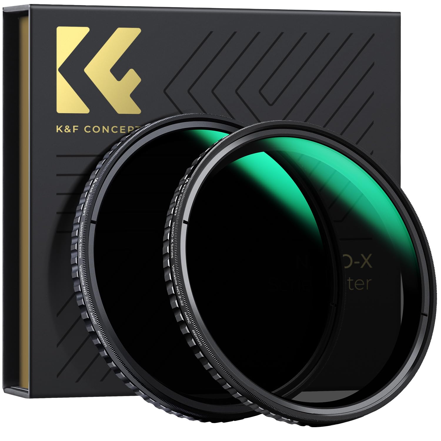 K&F CONCEPT 58mm ND2-32 + ND32-512 Filter Kit Variable ND Lens Filters Set (2 Pcs) Neutral Density (Nano-X Series)