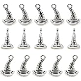 Honbay 35PCS Alloy Witch Hat Charms Wizard Hat Charms Pendant Christmas Hat Pendant for Earrings Bracelets Necklace DIY Jewelry Making