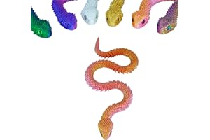 Nemoro 3D Printed Articulated Snake – 29.5'' Crystal-Like Movable Snake– Realistic Slithering Design, Collectible Articulated Model (Pink Gold)