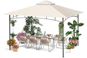 HAKUWI 10x10 Canopy Tent Top Replacement Cover Roof with Air Vent, Polyester UV 30 Waterproof and High Performance，Gazebo Top Replacement for 2 Tier Summer Veranda Frame Canopy Cover Patio Garden Yard