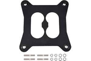 Atesilor 9266 Divided Square Bore Carburetor Heat Insulator Gasket Spacer with Mounting Stud Kit Fit for Edelbrock Performer Holley Thunder Carburetors & Divided Plenum Manifolds, Replace 2732
