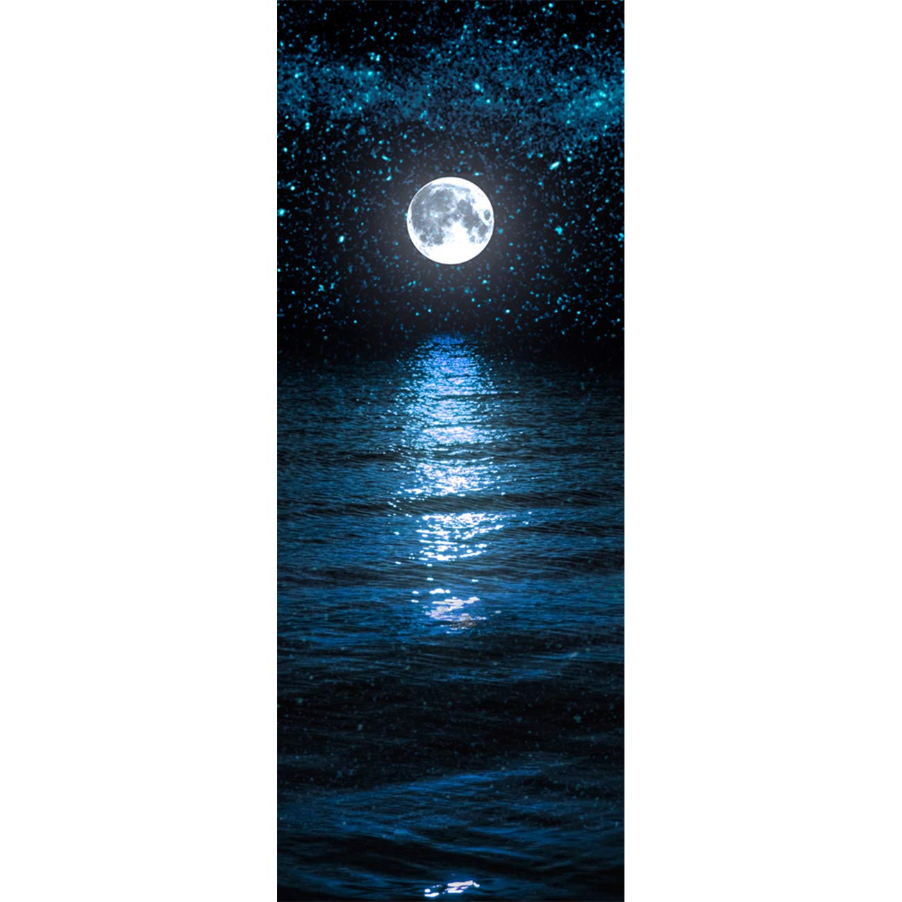 3D Door Stickers for Interior Doors Self Adhesive Wall Art Stickers for Bedroom House Living Bedroom Office Bathroom Home Improvement 77 X 200 CM (Moon Stars)