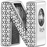 MULA 925 Sterling Silver Charms for Bracelets and Necklaces A-Z Alphabet Beads Dangle Pendants with 5A Cubic Zirconia Jewelry for Women