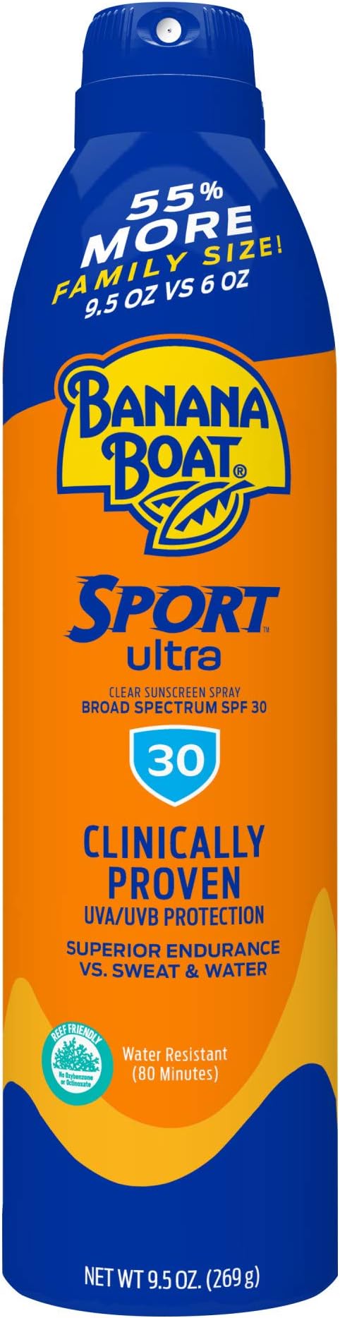 Banana Boat Ultra Sport Sunscreen Spray SPF 30 Broad Spectrum 9.5oz New Formula