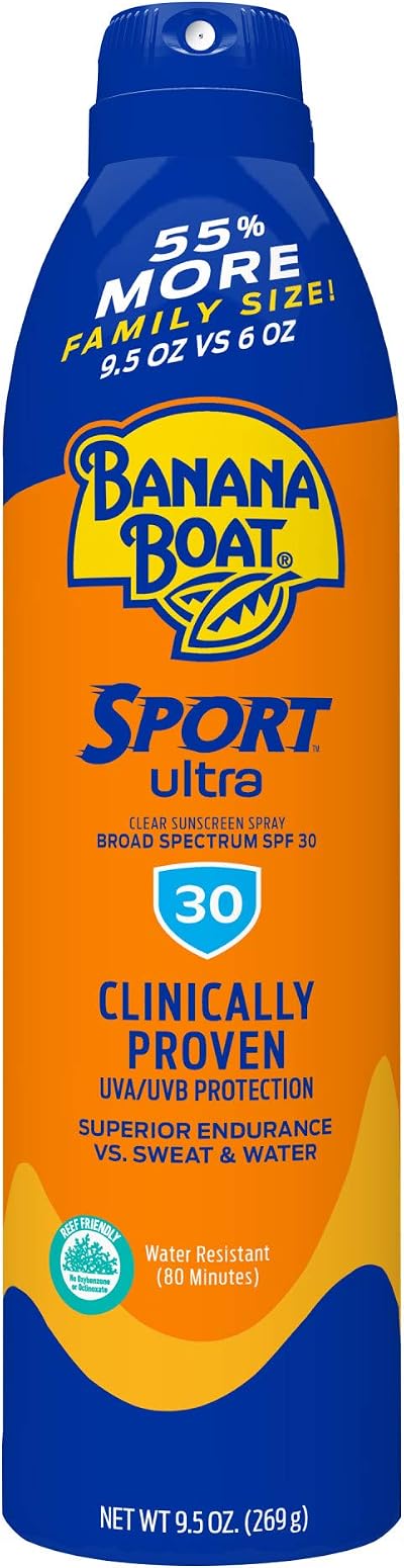 Banana Boat Ultra Sport Sunscreen Spray SPF 30 Broad Spectrum 9.5oz New Formula