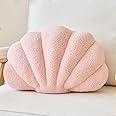 Lfsaaj Pink Seashell Throw Pillows, Shell Shaped Throw Pillows, 13 Inch Soft Home Decorative Pillow Plush Cushion for Bed Cou