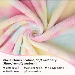 MACEVIA Tie Dye Rainbow Throw Blanket for