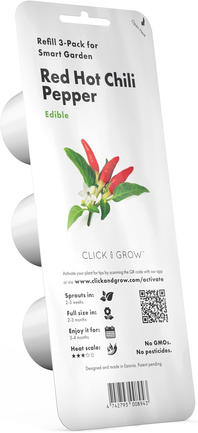 Amazon Com Click And Grow Smart Garden Red Hot Chili Pepper Plant Pods 3 Pack Garden Outdoor