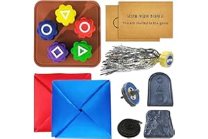 WARM EF Korean Traditional Games Folk Sets, Gongji, Jebi chagi, Biseokchigi, Paeng-y, DDAKJI, Korean Throwing Game Set, Korean Classic Hand-Eye Coordination Play Game