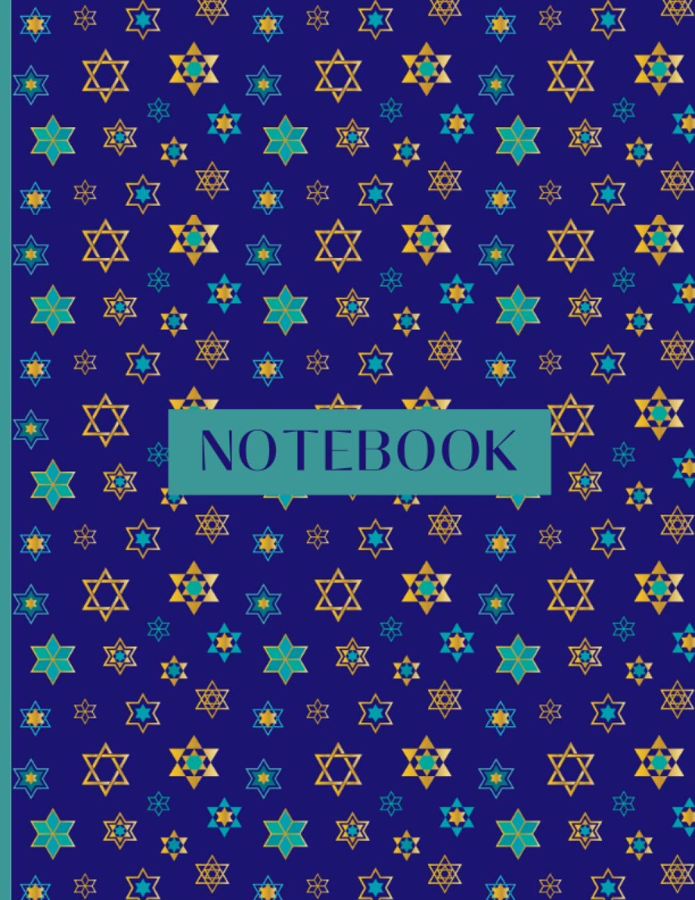 Hanukkah Notebook: Festive Hanukkah Gift Notebook With Wide Ruled Paper and 100 Pages