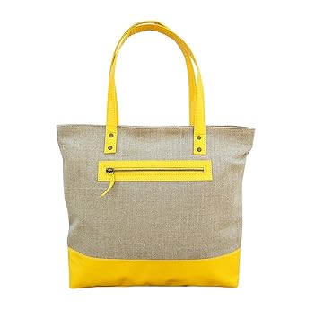 neon yellow tote bag