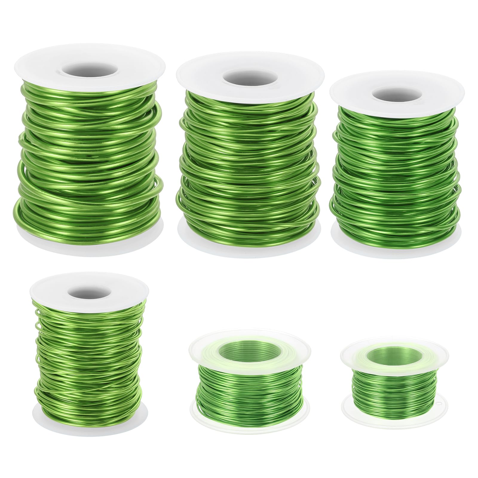 PATIKIL 20/18/15/12/10/8 Gauge Aluminum Craft Wire, 32.8 Ft Metal Wire Armature Bendable Wire for Jewelry Making Metal Wrap DIY, Green