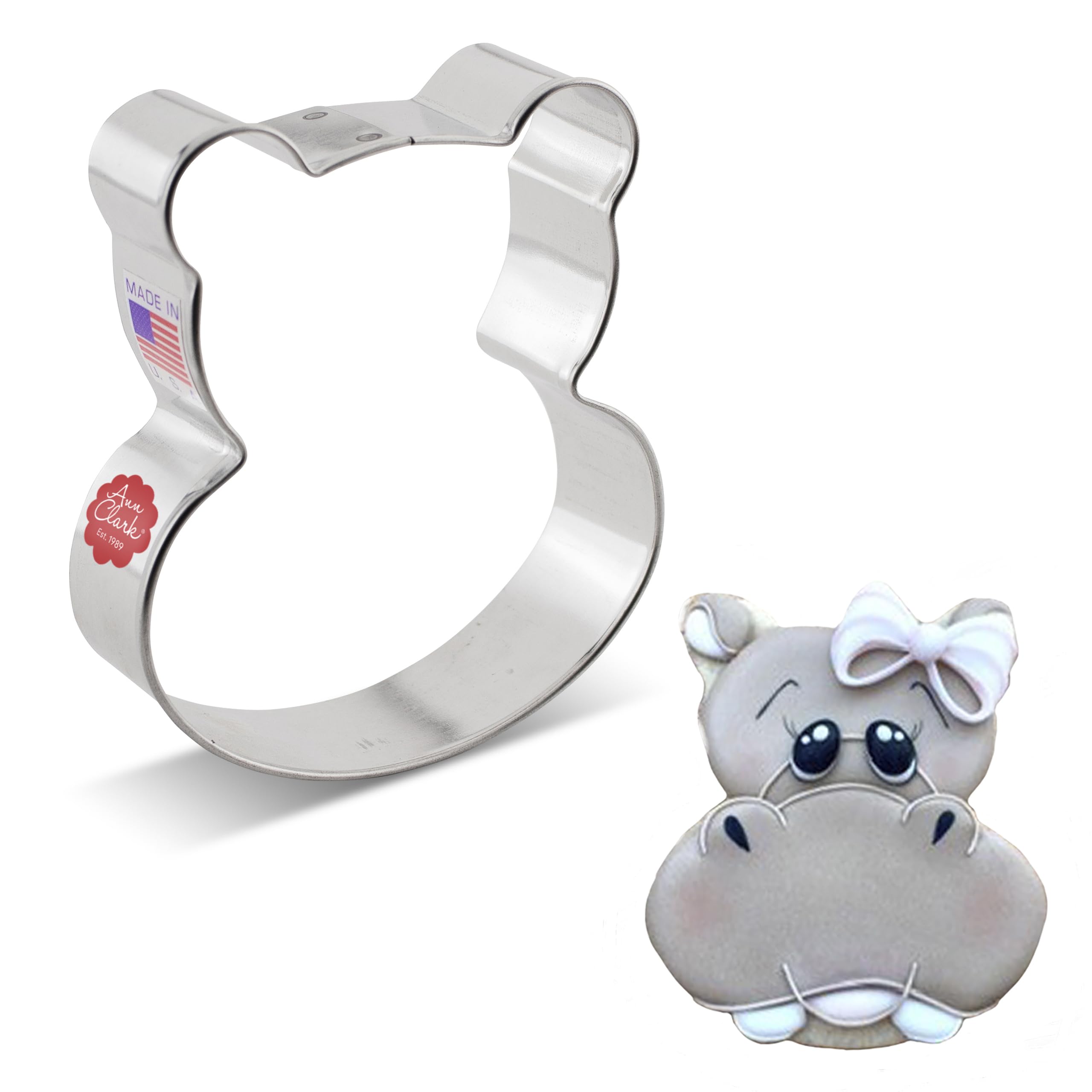 Ann Clark Cookie Cutters Hippo Face Cookie Cutter, 8.89 cm