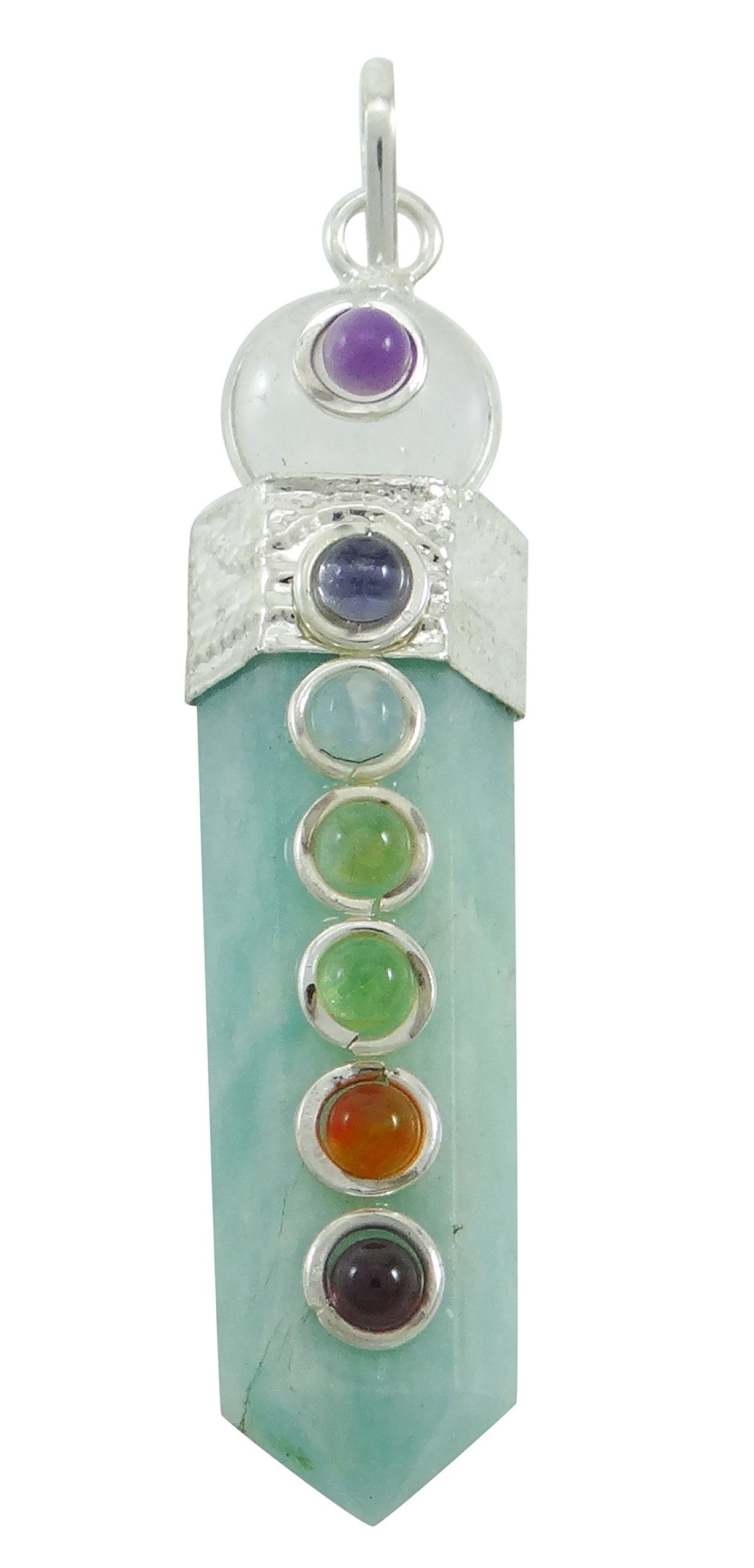 Harmonize Amazonite Stone Pencil Pendant Balancing Wand 7 Chakra Balancing Therapy Reiki Healing Crystals