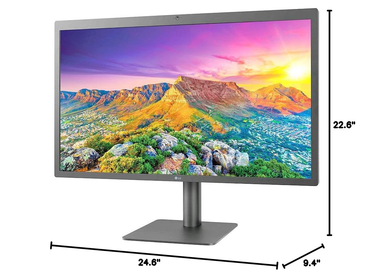 LG 24MD4KL-B 24 Inch Ultrafine UHD (3840 x 2160) IPS Monitor, P3 Wide Color Gamut 500 nits Brightness, Thunderbolt 3 (x2), USB-C Ports (x3), Height/Tilt Adjustable Stand,Black