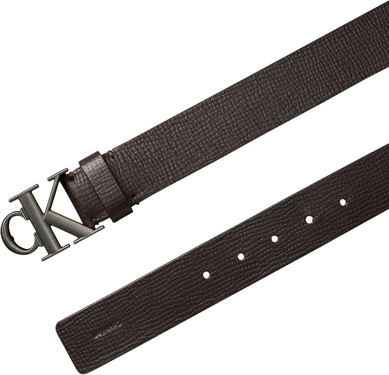 Herren Gürtel 4,0 cm Fixed mit Monogramm-Schnalle, Braun (Ck Dark Brown/Antique Silver), 90 cm — Foto 3 von 4
