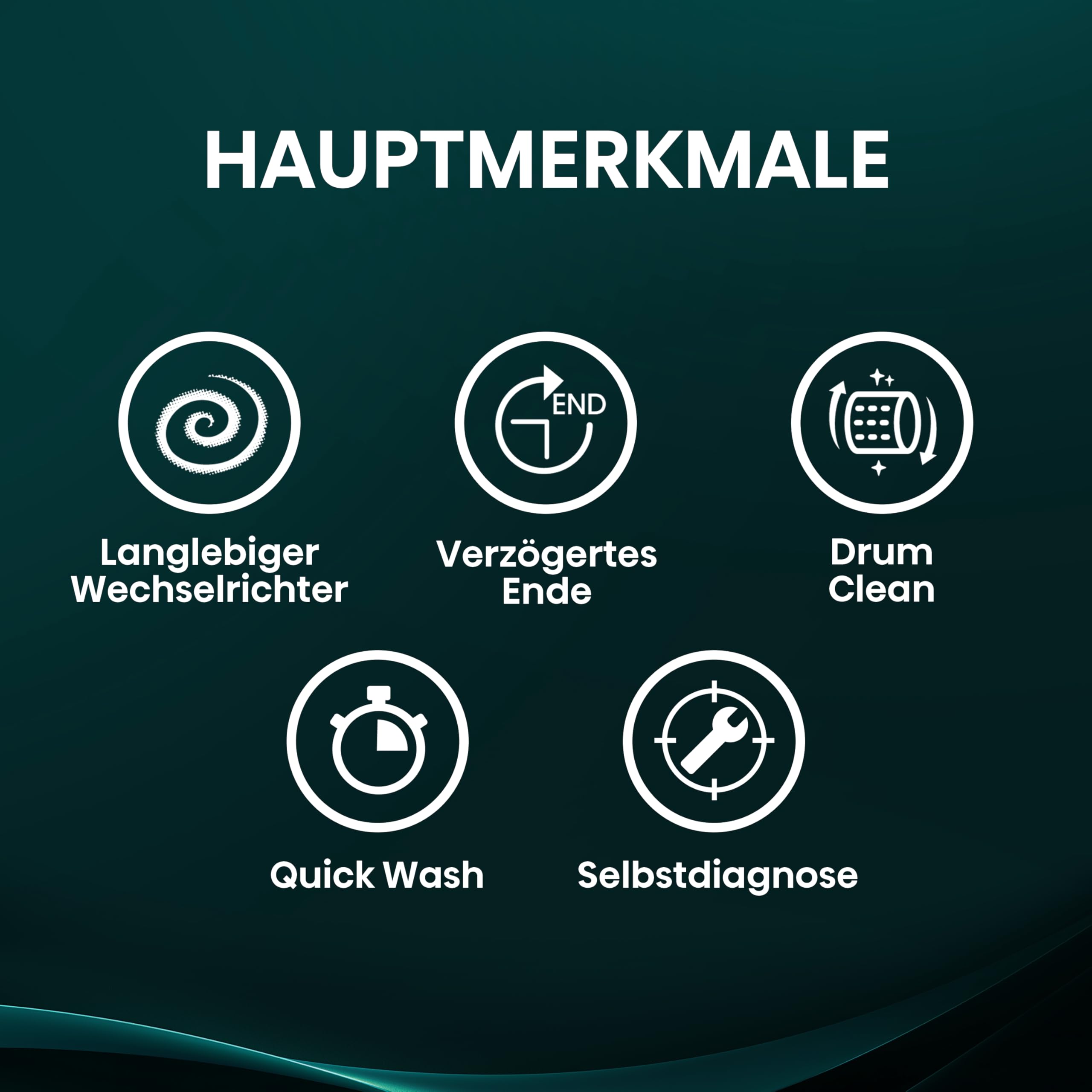 Hisense WF1Q8041BW Waschmaschine mit Dampffunktion /8KG /1400 U/Min /15 Programme/Anti-Allergie Programm/Baby-Wäsche/AutoWash/QuickWash/Daunen/Eco/Power 49' / Verzögertes Ende/EEK: A/Weiß 7